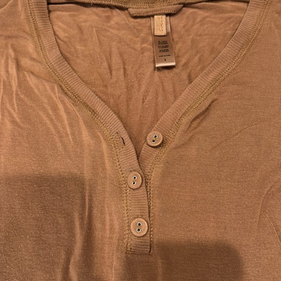 SKIMS Sleep Henley Dress in Camel - Picture 4 of 4